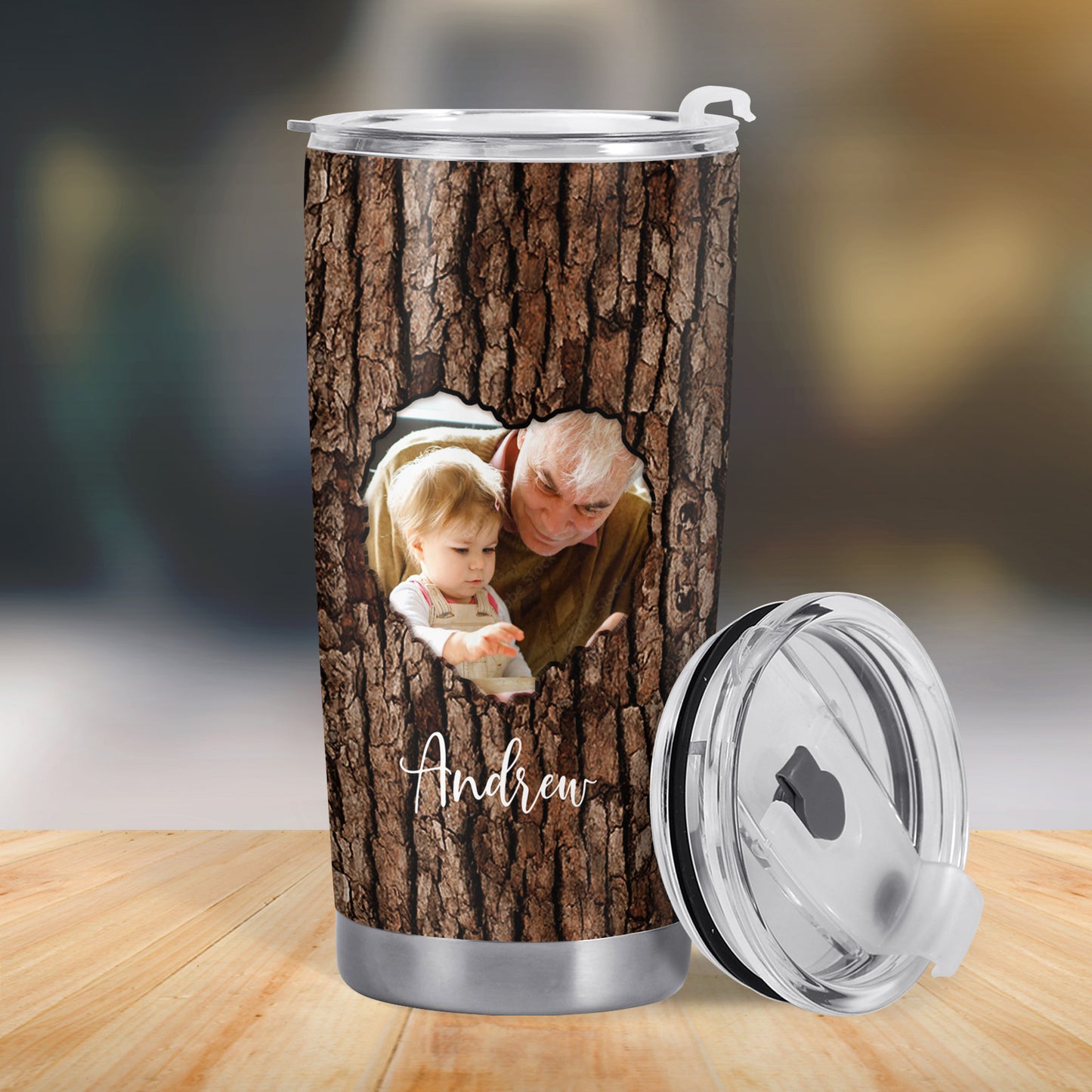 The Grandpa Code Tree Bark Design Tumbler