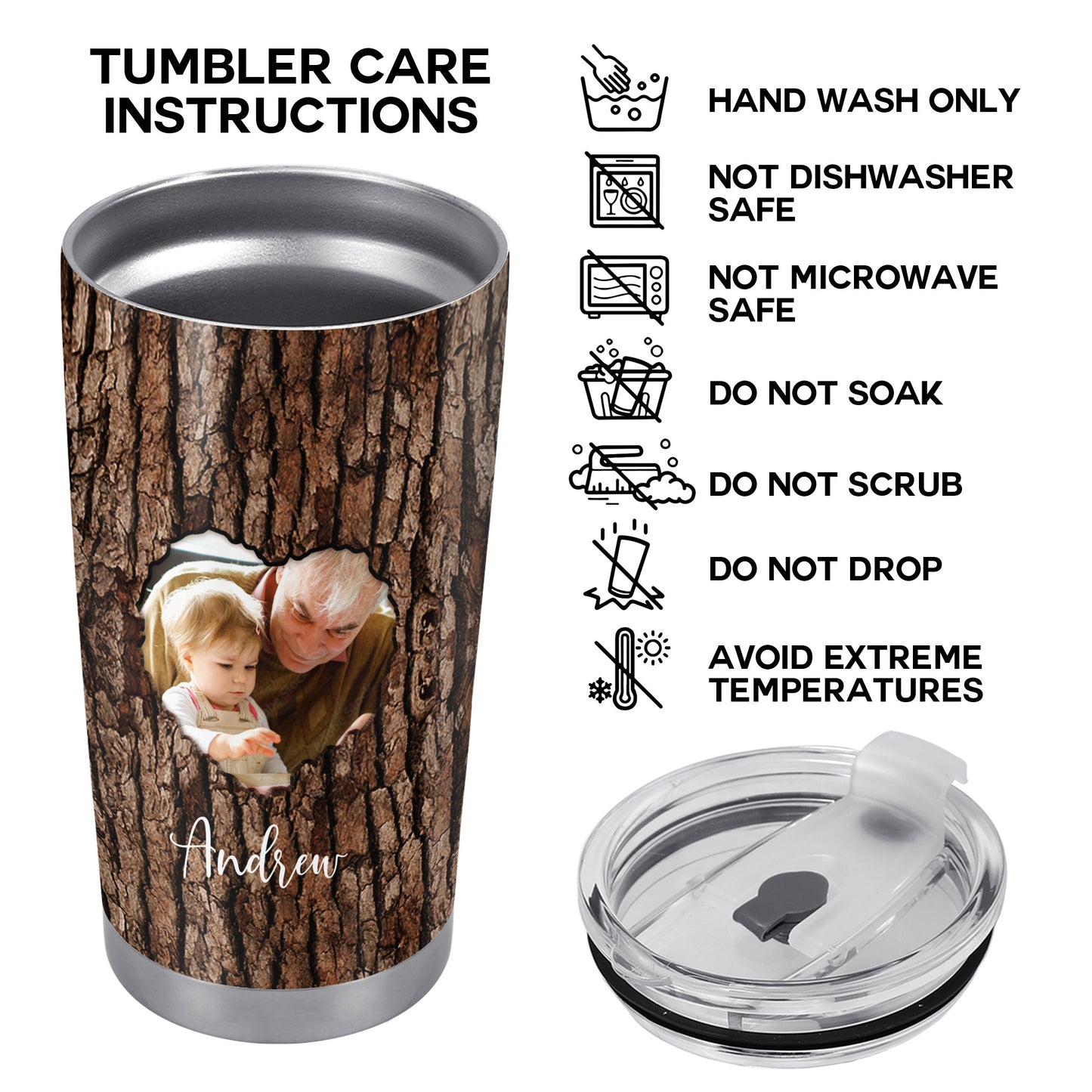 The Grandpa Code Tree Bark Design Tumbler