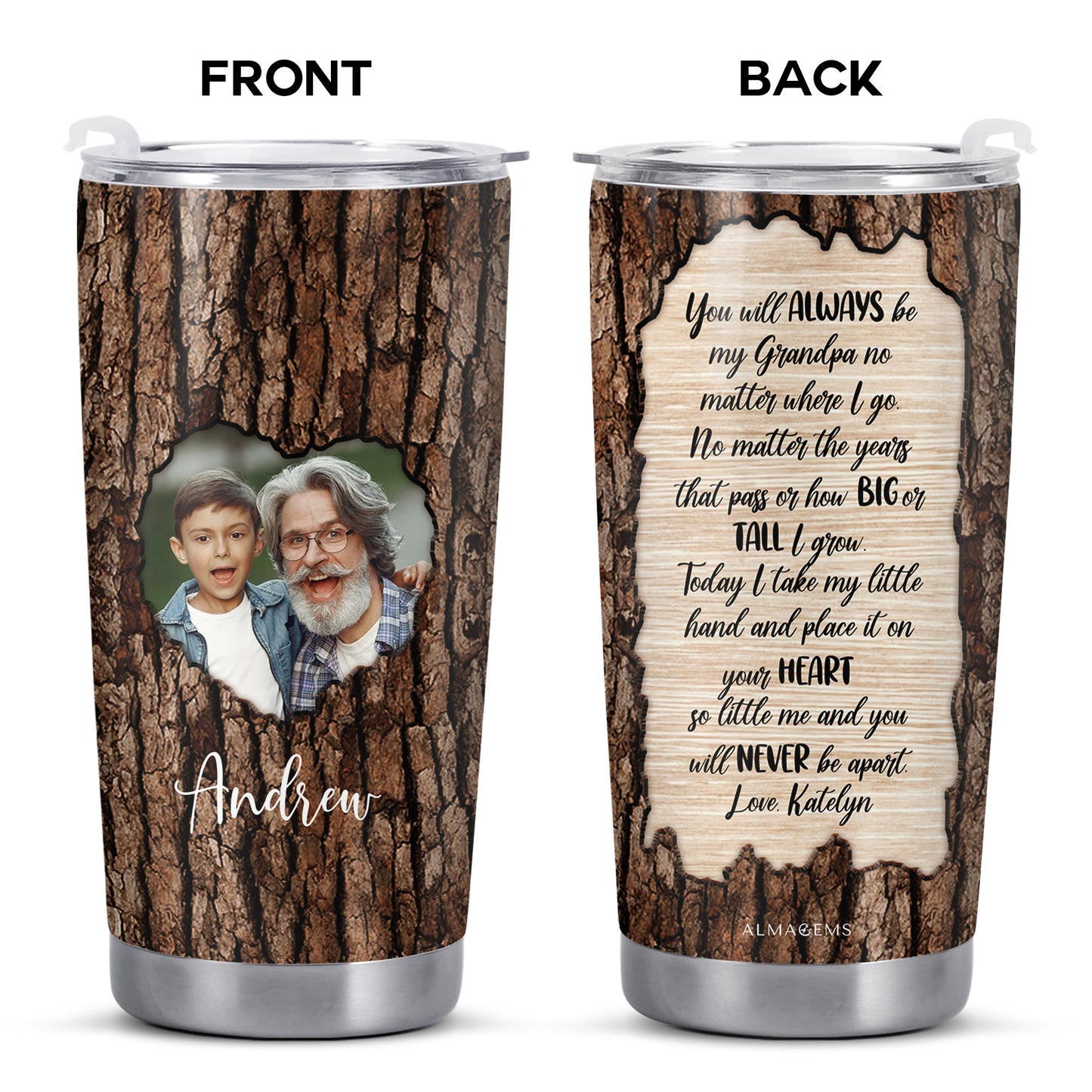 Grandpa Love Heart Touching Customizable Tumbler
