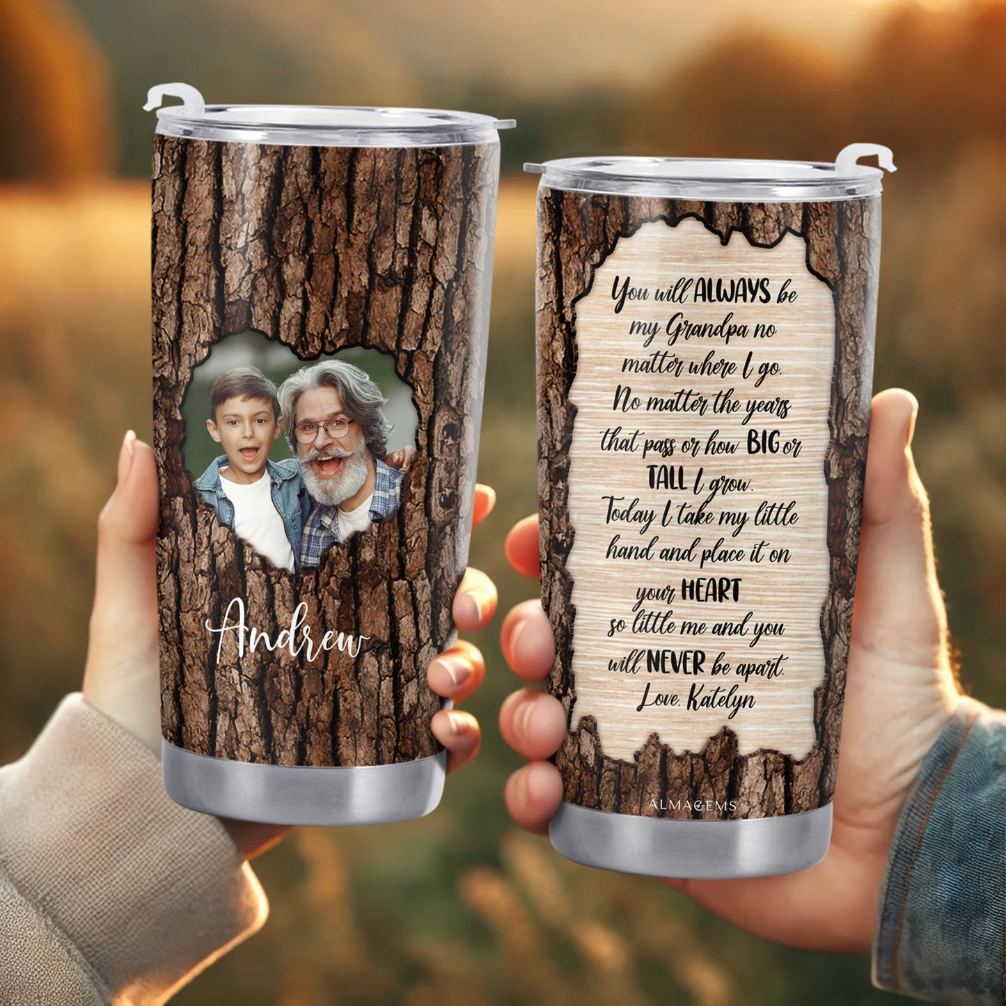 Grandpa Love Heart Touching Customizable Tumbler