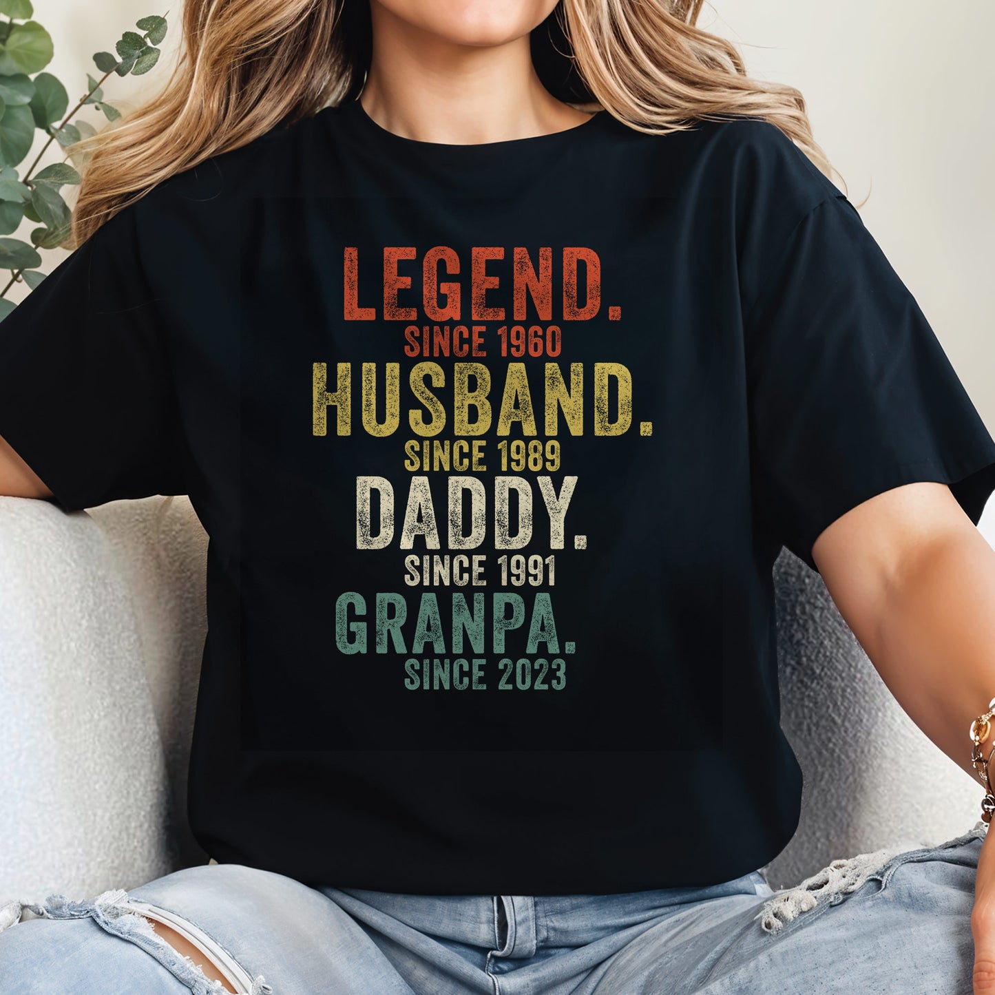 Legend, Husband, Daddy, Granpa Custom Unisex T-shirt