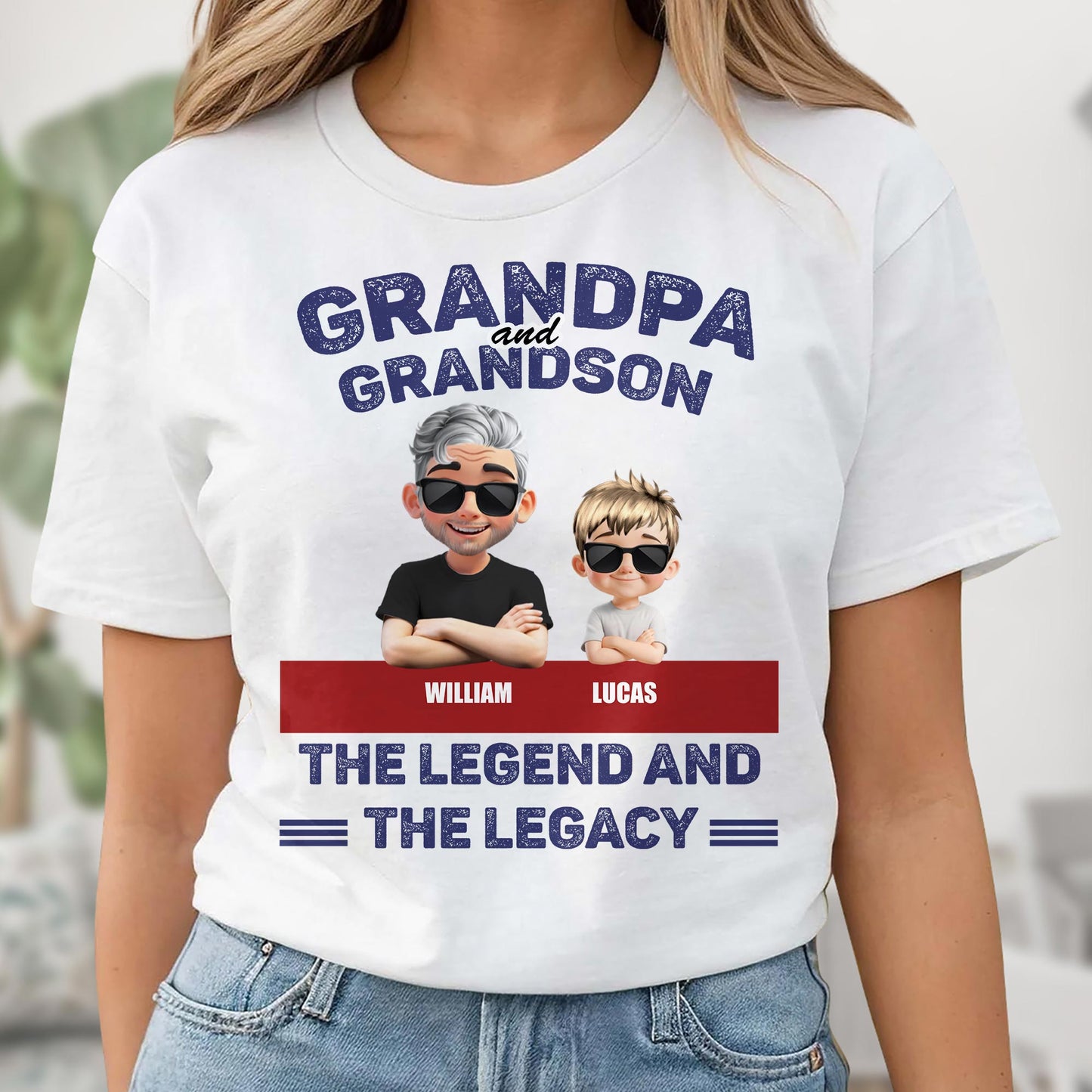 Grandpa and Grandson The Legend and The Legacy, Cartoon Portraits