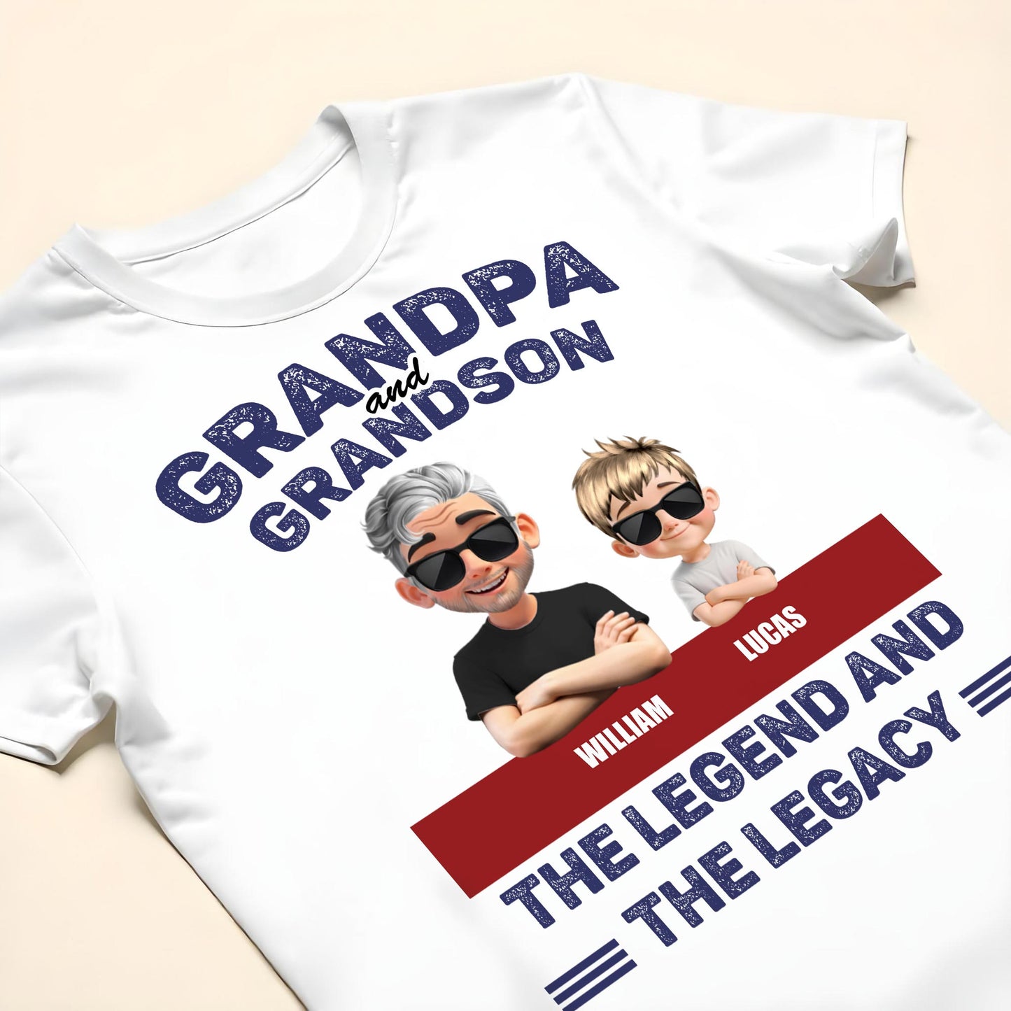 Grandpa and Grandson The Legend and The Legacy, Cartoon Portraits