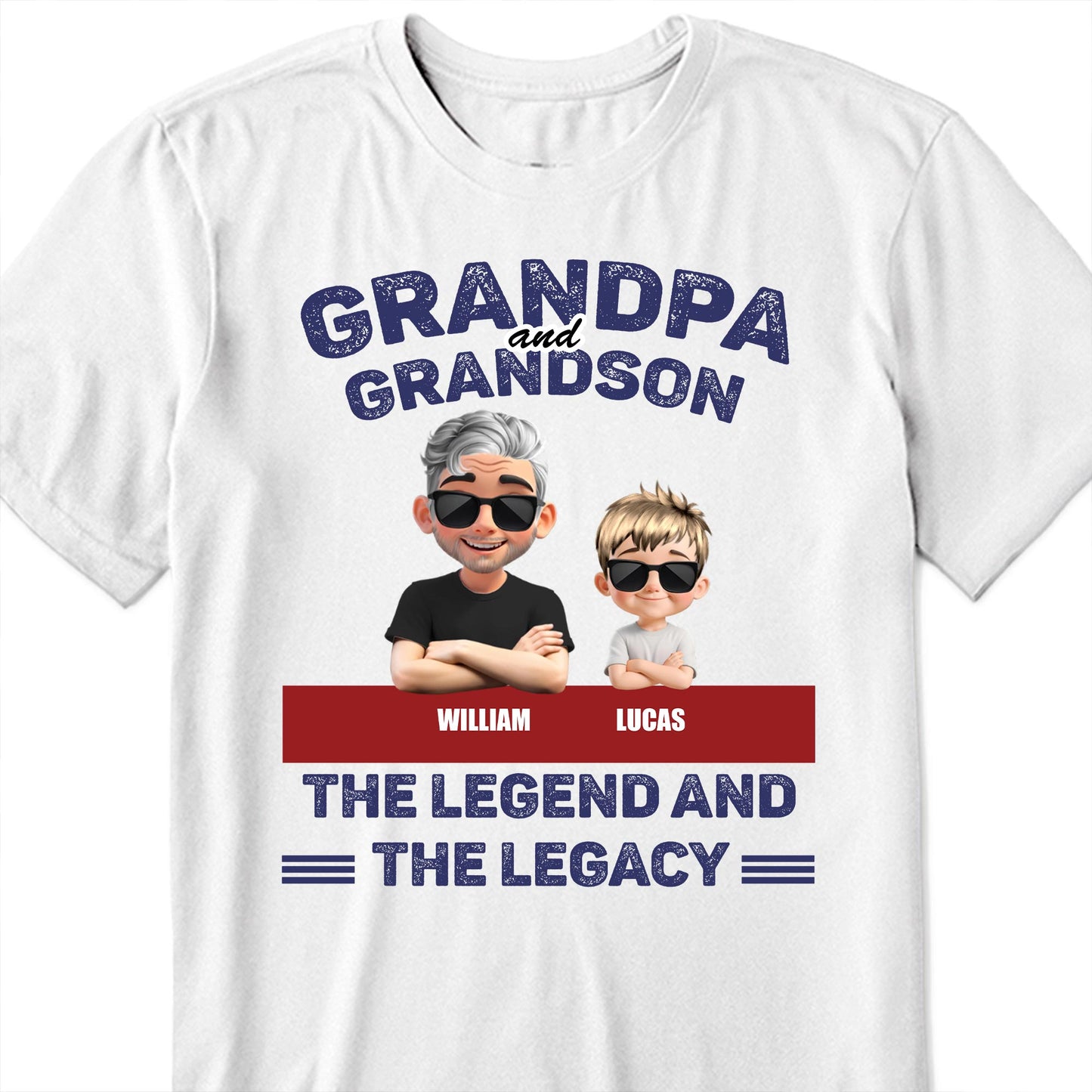 Grandpa and Grandson The Legend and The Legacy, Cartoon Portraits