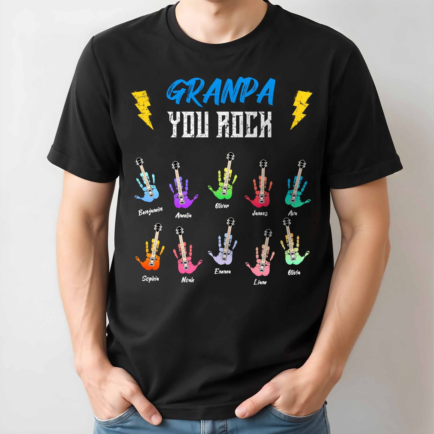 Grandpa You Rock - Personalized Custom Unisex T-shirt, Hoodie - GRP021_BBAS