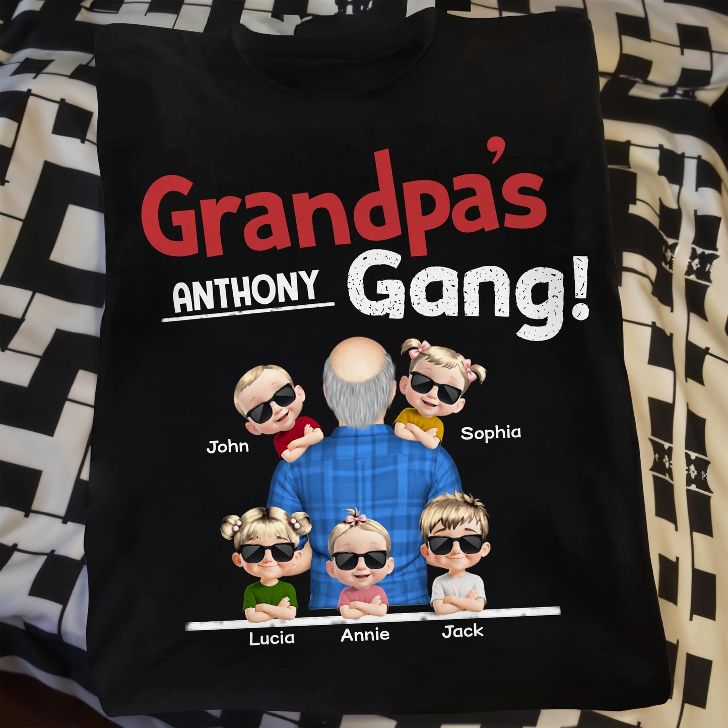 Grandpa's Gang Cartoon Family Design