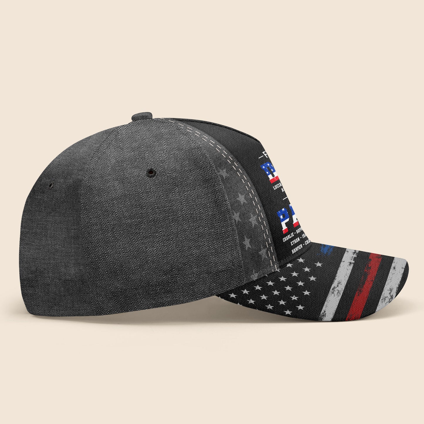 First Dad Now Papa With Stars And Stripes Design - Personalized Classic Cap - GRP047_CCAP