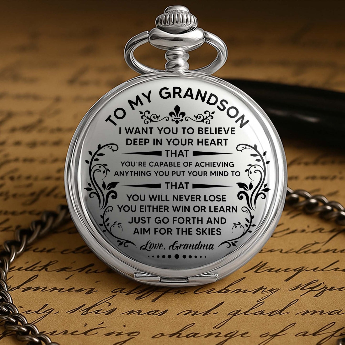 To My Grandson, Believe In Yourself With Elegant Flourishes
