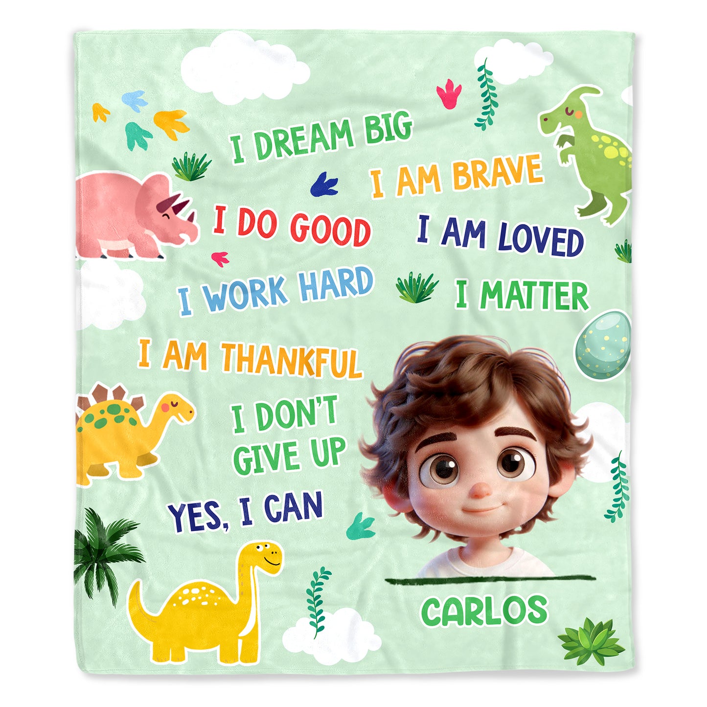 I Dream Big, I Do Good, I Am Brave, Kids Motivational Blanket
