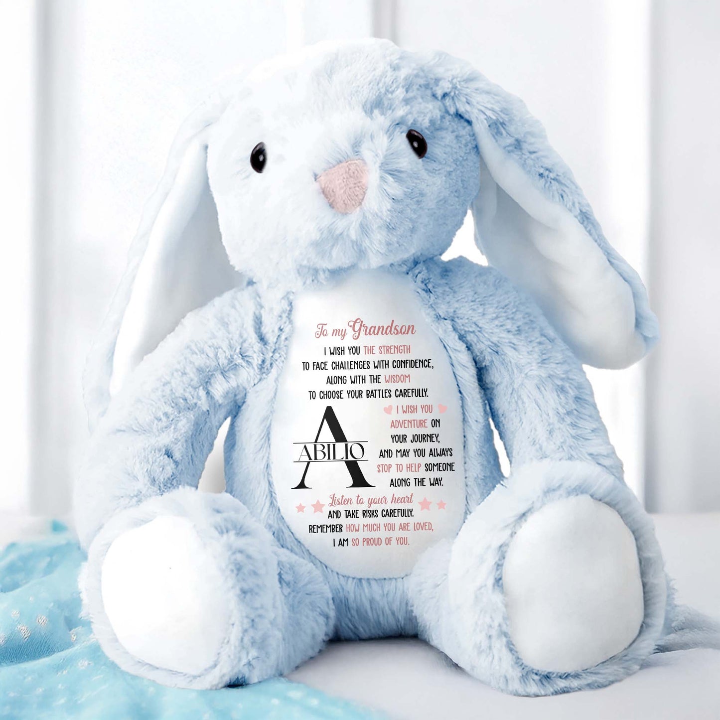 To My Grandson, I Wish You Strength, Stuffed Bunny