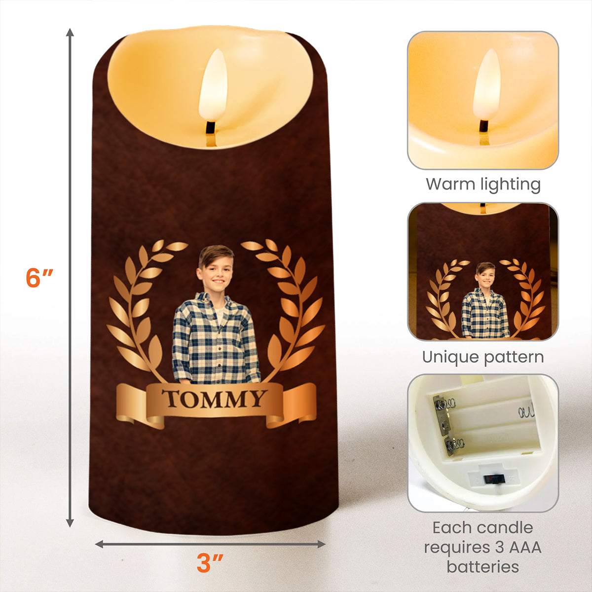 Grandson Strength, Wisdom, and Adventure LED Candle