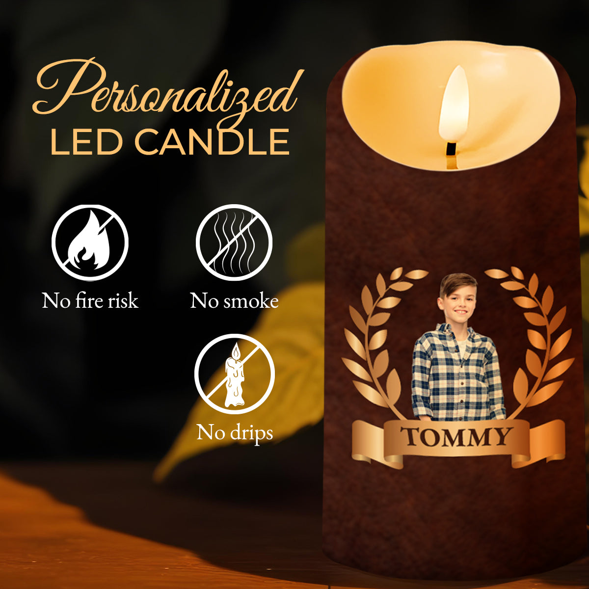 Grandson Strength, Wisdom, and Adventure LED Candle