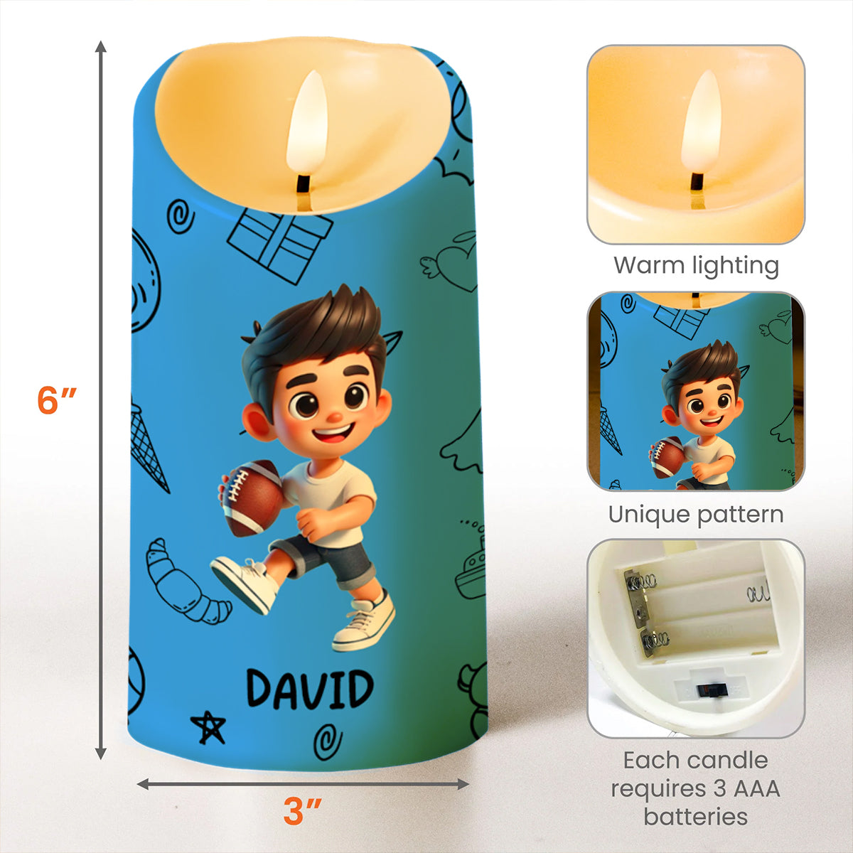 Never Forget That I Love You Be The Man I Know You Can Be - Personalized Custom LED Candle - GSN015_LECA