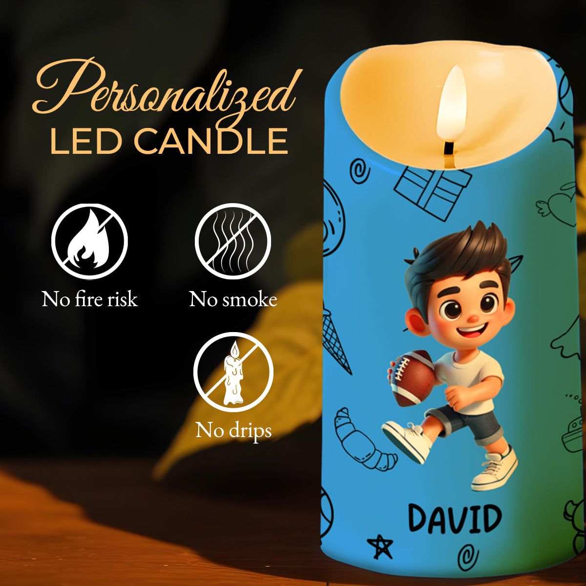 Never Forget That I Love You Be The Man I Know You Can Be - Personalized Custom LED Candle - GSN015_LECA