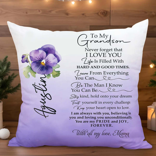 Grandson, My Pride And Joy With Flowers And Heart