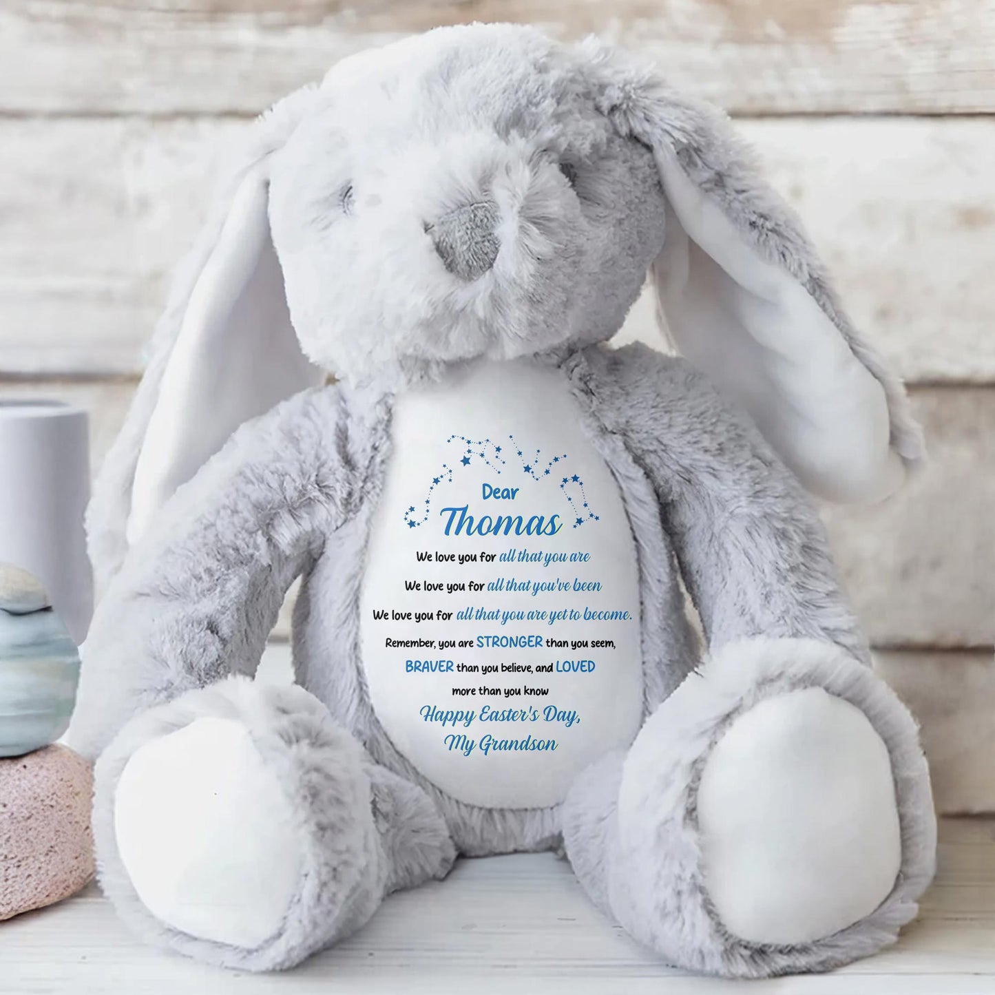 Dear Thomas, We Love You For All That You Are, Stuffed Bunny