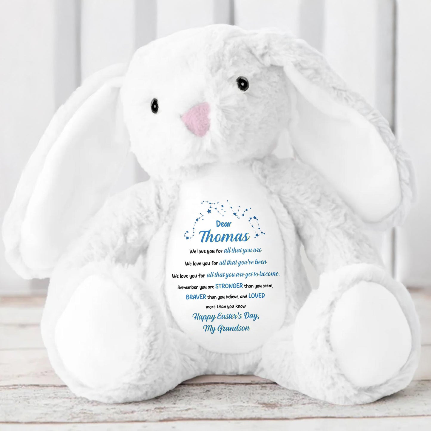Dear Thomas, We Love You For All That You Are, Stuffed Bunny