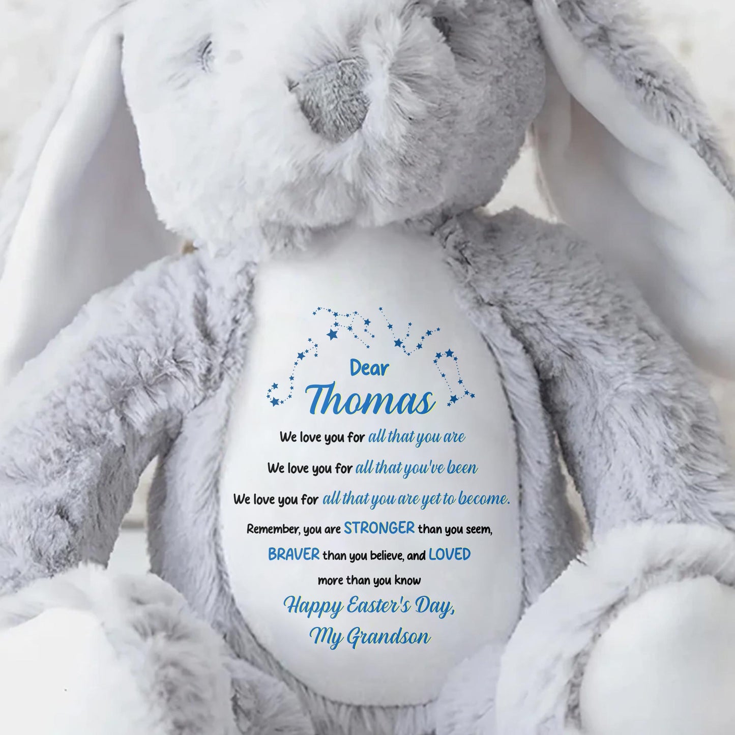 Dear Thomas, We Love You For All That You Are, Stuffed Bunny