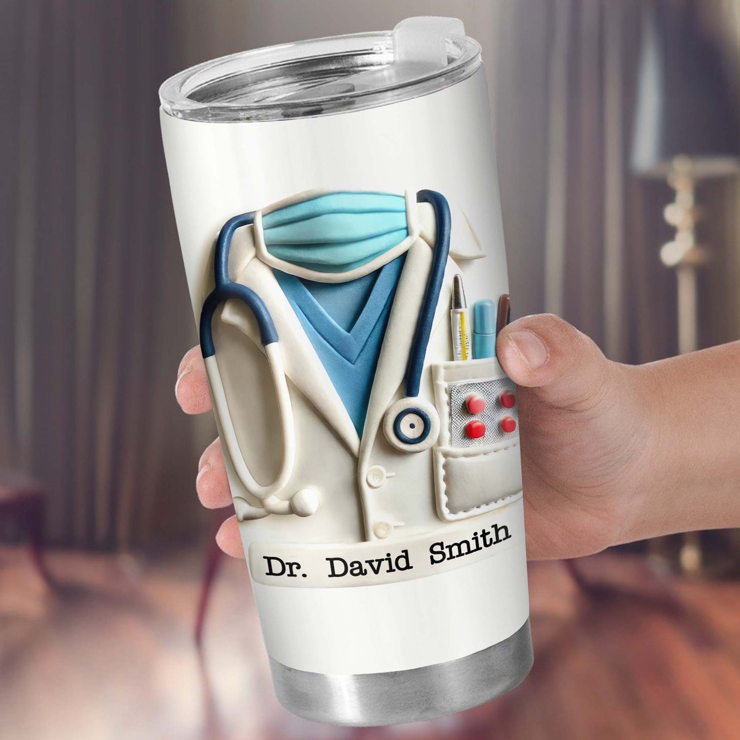 To My Grandson, I Wish You the Strength, Medical Uniform and Stethoscope - Personalized Custom Stainless Steel Tumbler 20oz 30oz - GSN048_TB