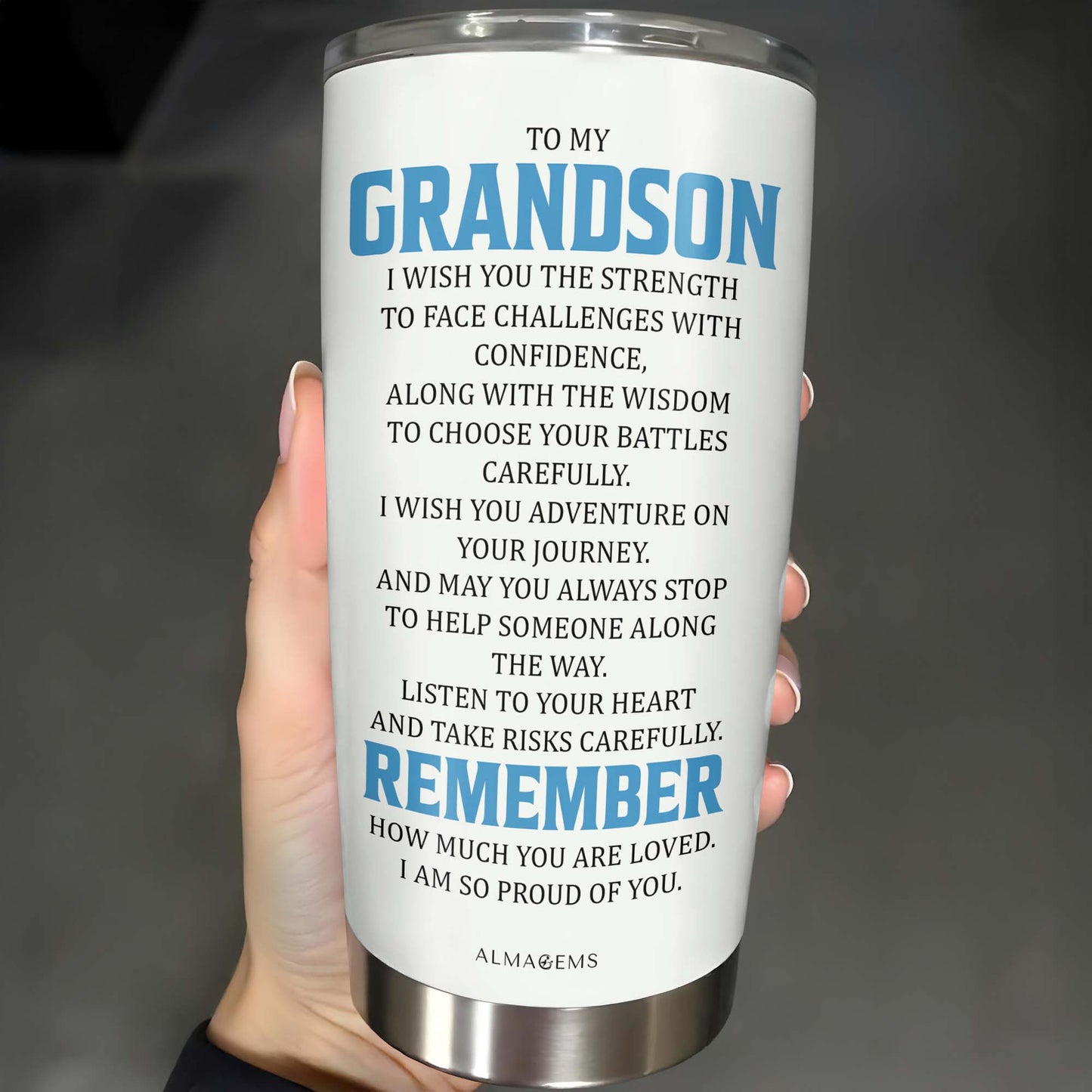 To My Grandson, I Wish You the Strength, Medical Uniform and Stethoscope - Personalized Custom Stainless Steel Tumbler 20oz 30oz - GSN048_TB