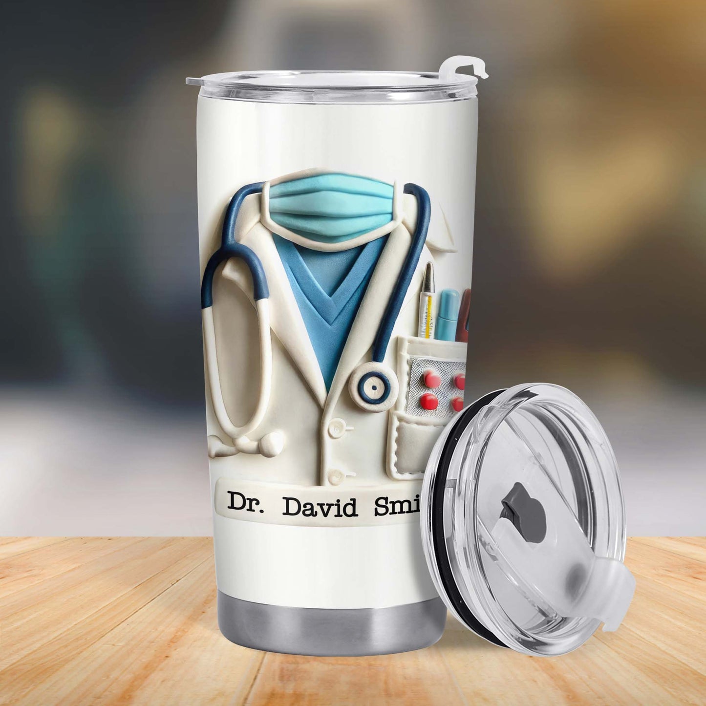 To My Grandson, I Wish You the Strength, Medical Uniform and Stethoscope - Personalized Custom Stainless Steel Tumbler 20oz 30oz - GSN048_TB