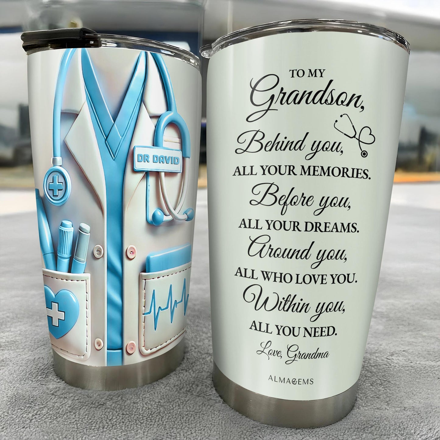 To My Grandson, Behind You, All Your Memories, Stethoscope And Medical Uniform