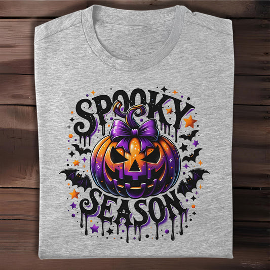 Spooky Season With Pumpkin And Bats