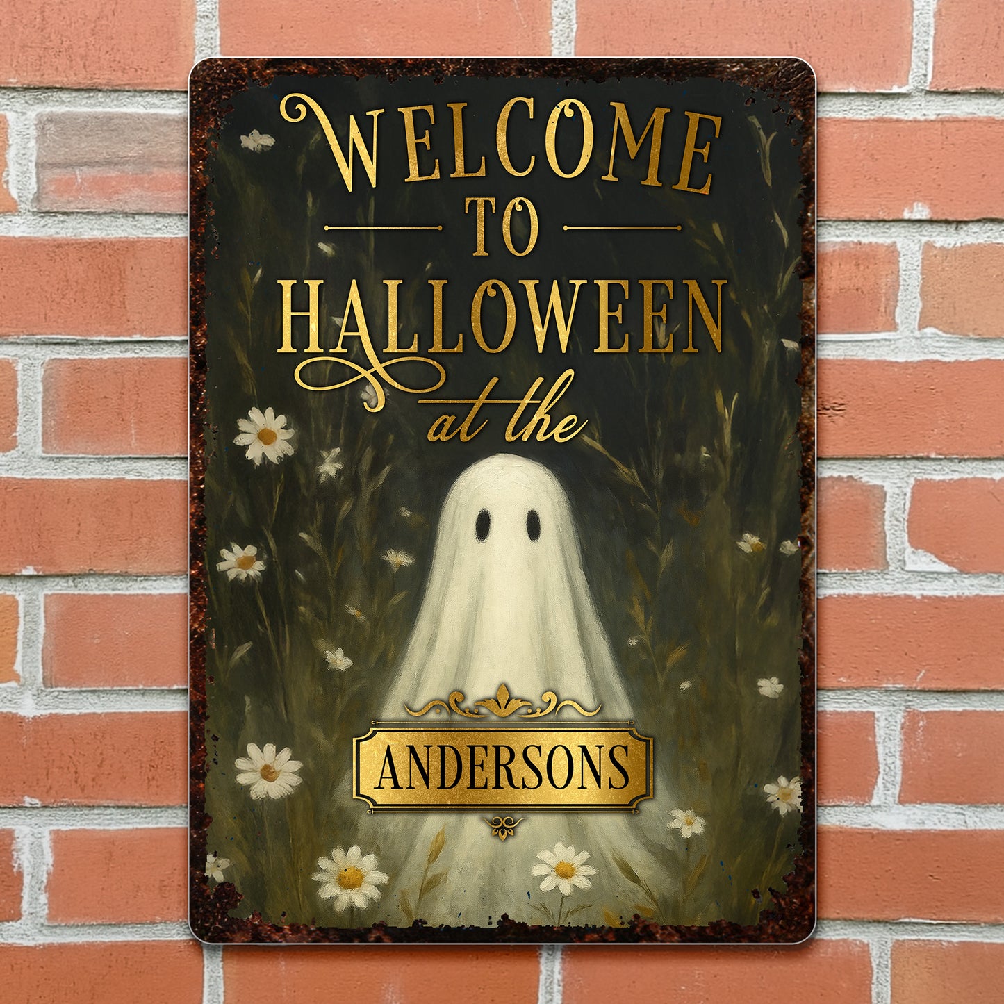 Welcome To Halloween At The Ghost And Flowers Sign