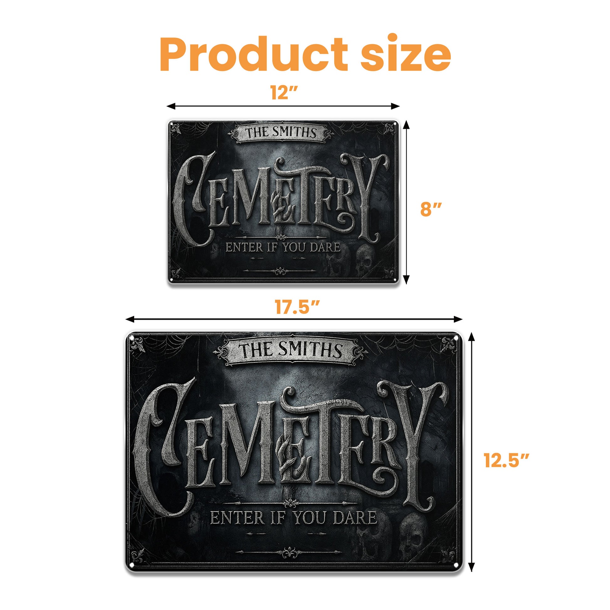 Cemetery Enter If You Dare With Spider Webs And Skulls