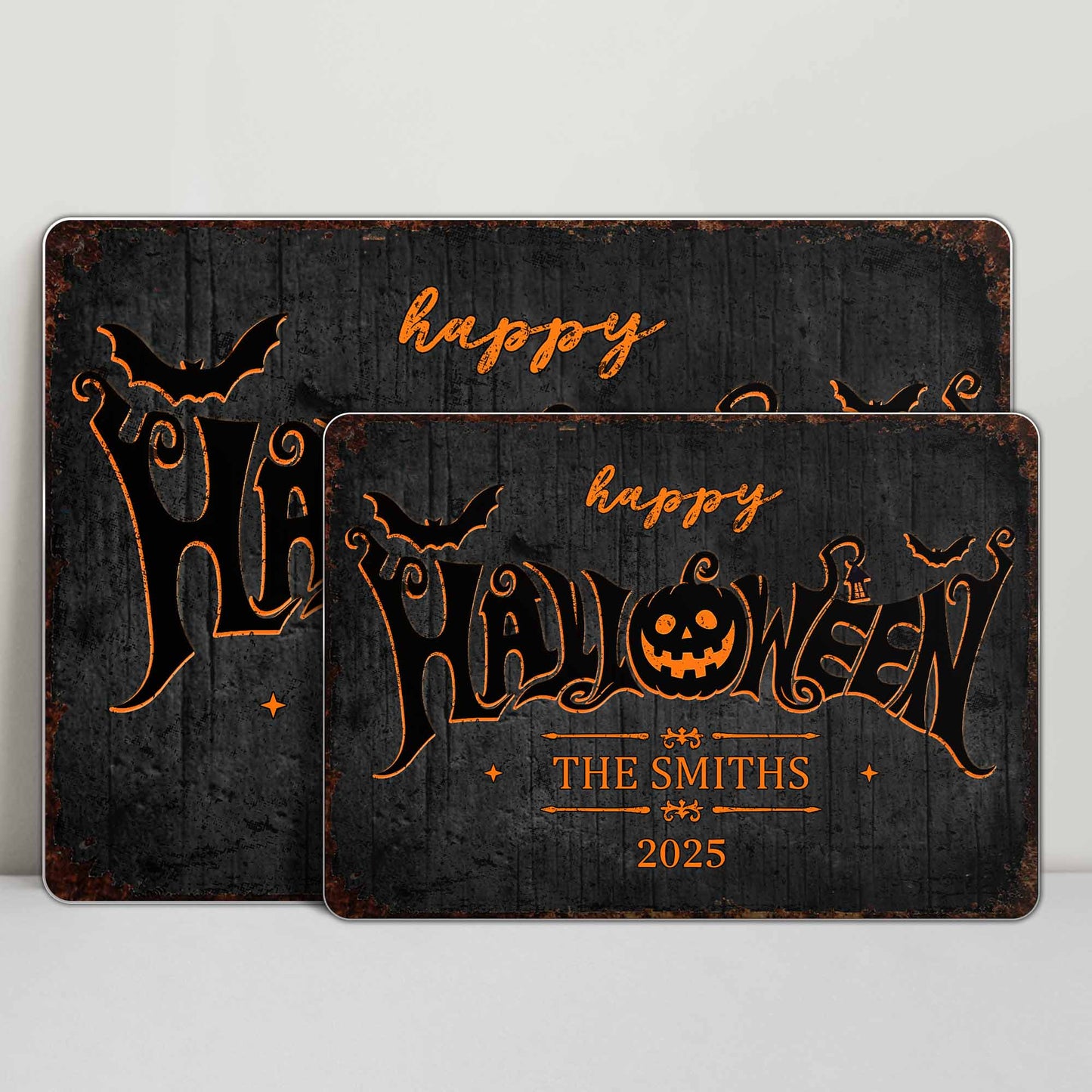 Happy Halloween Pumpkin And Bat Decoration