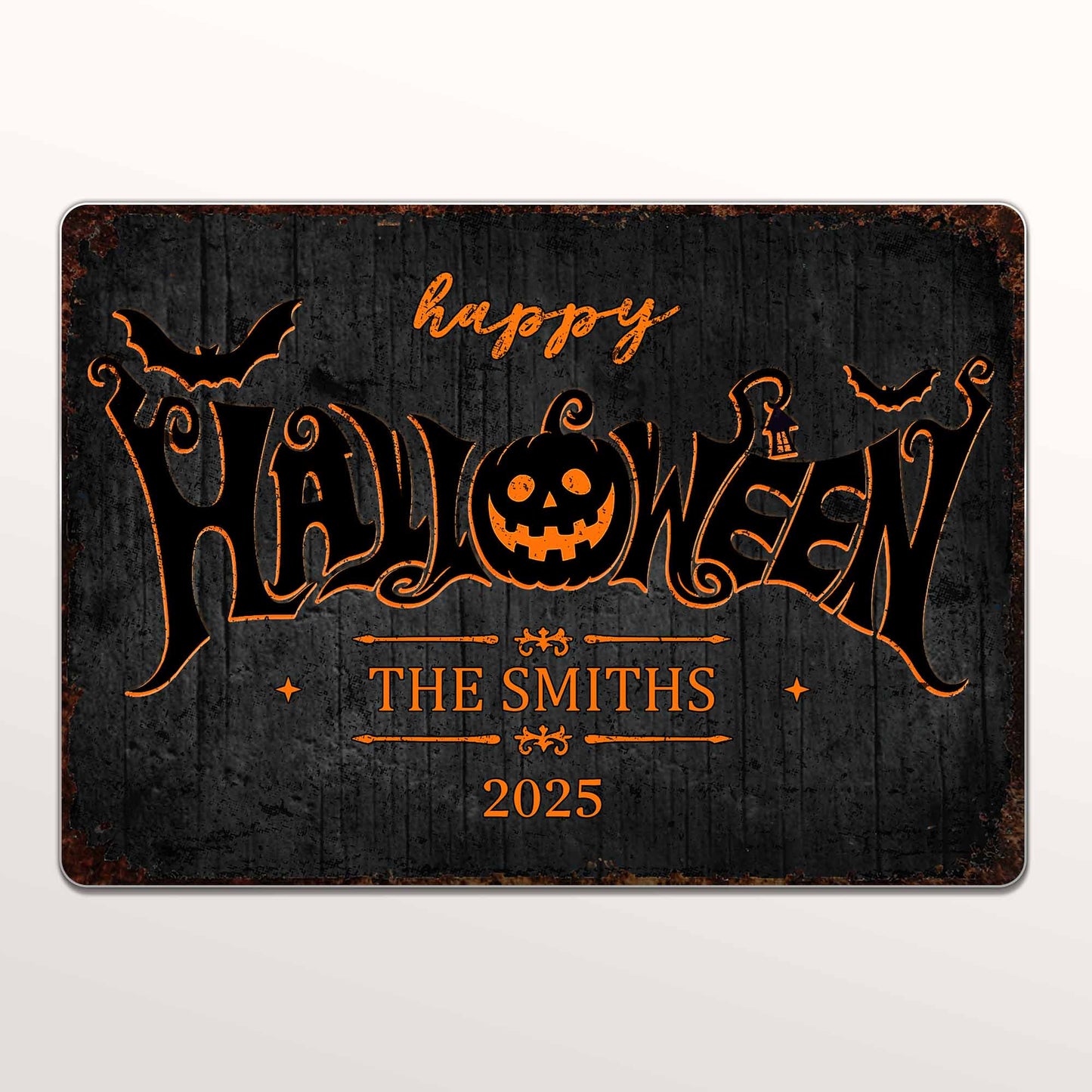 Happy Halloween Pumpkin And Bat Decoration