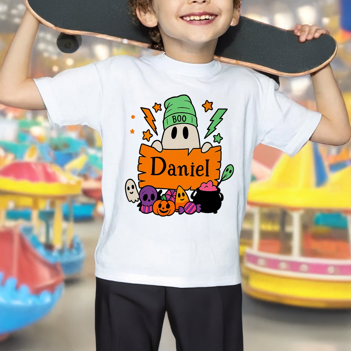 Cute Halloween Ghosts and Pumpkins Design