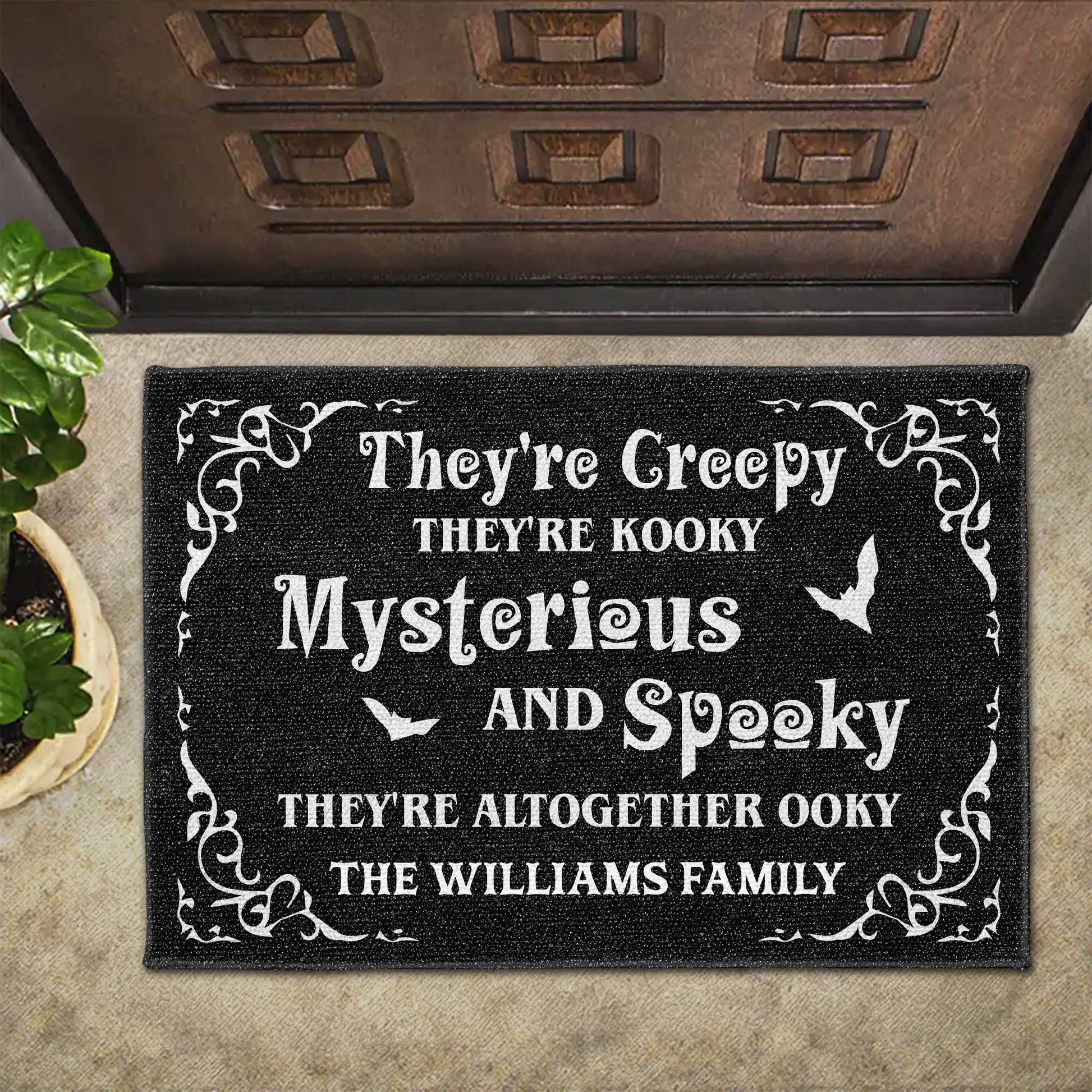 Creepy Kooky Mysterious Spooky Halloween Doormat