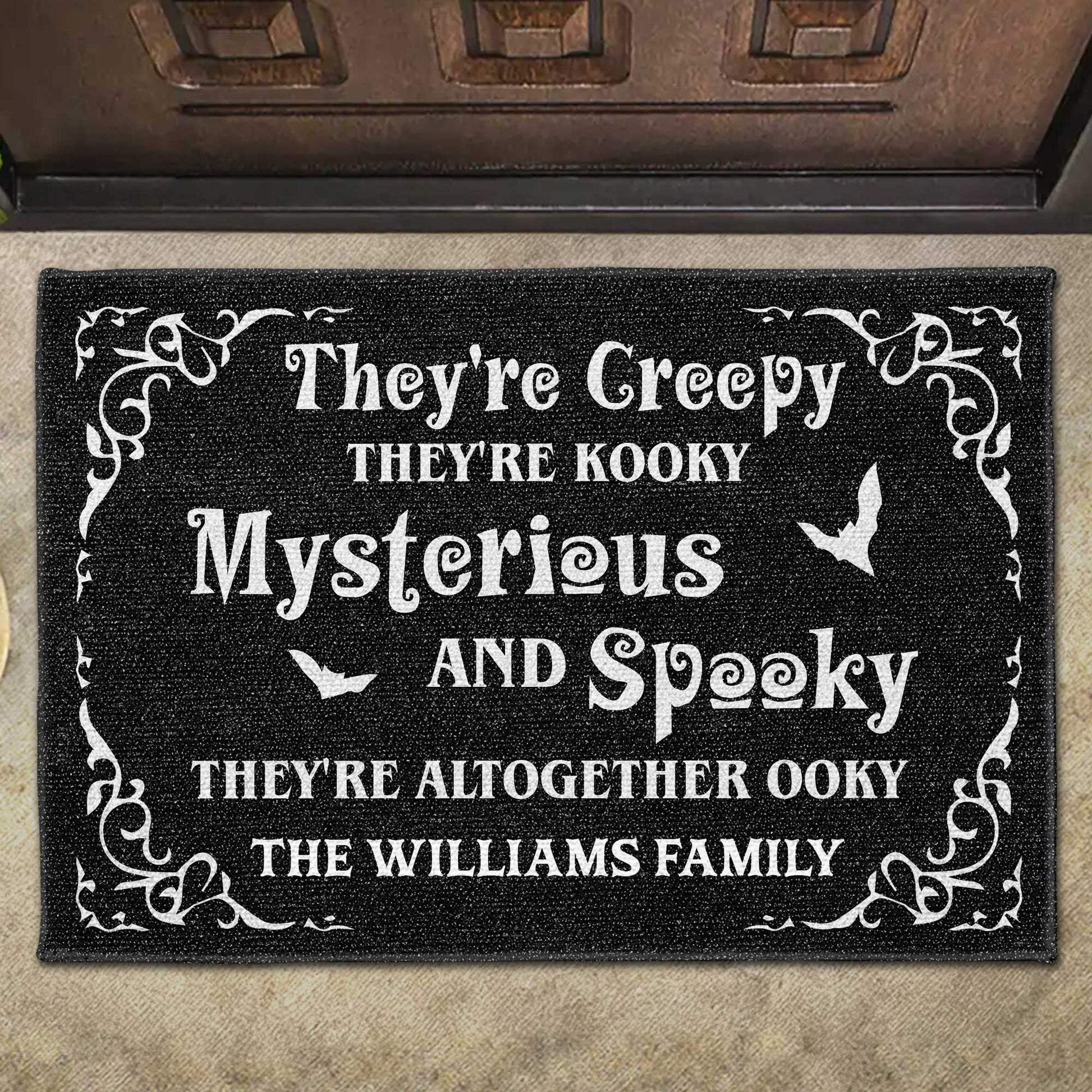 Creepy Kooky Mysterious Spooky Halloween Doormat
