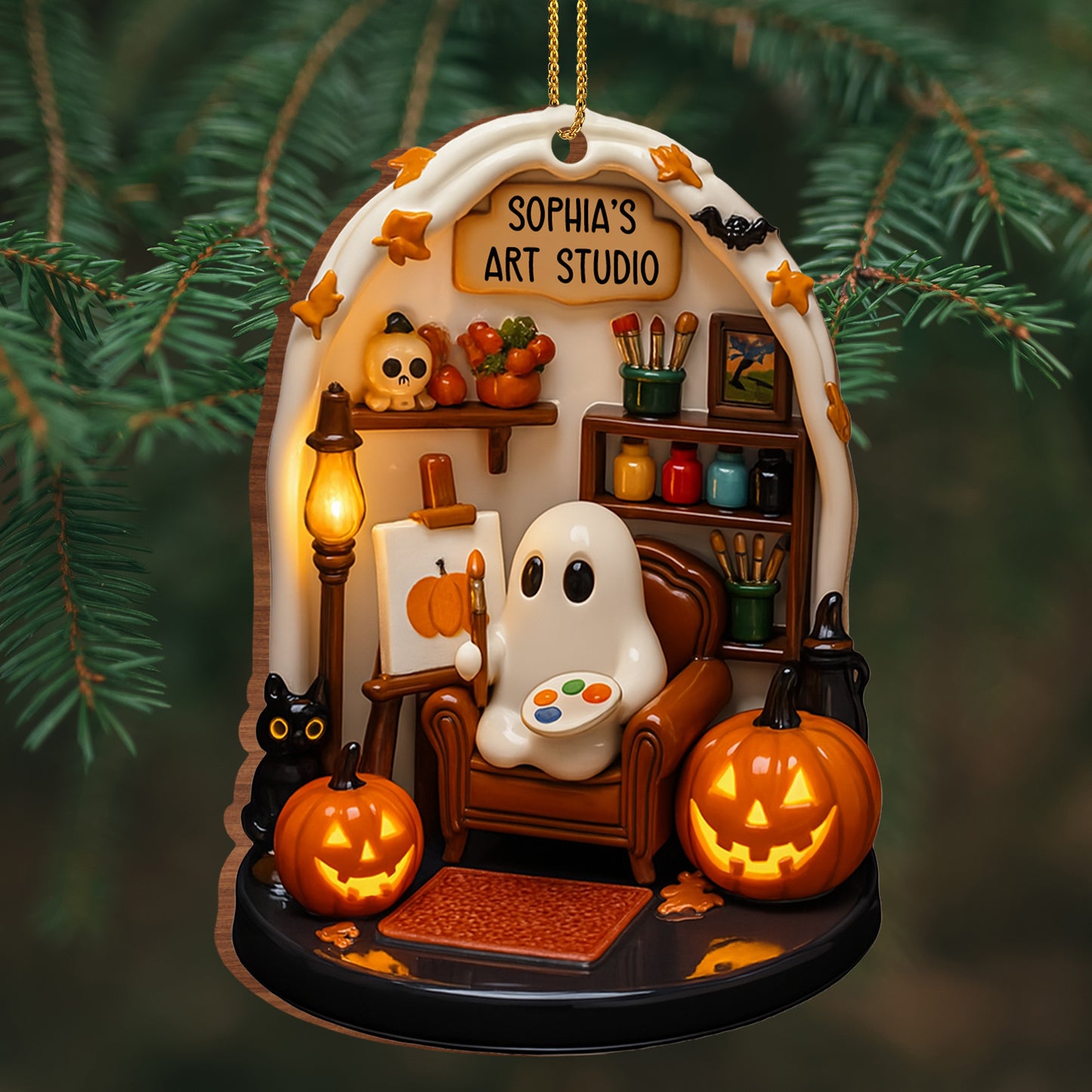 Your Art Studio - Personalized Custom Wood Ornament, Custom Shaped - HALW030_WDO