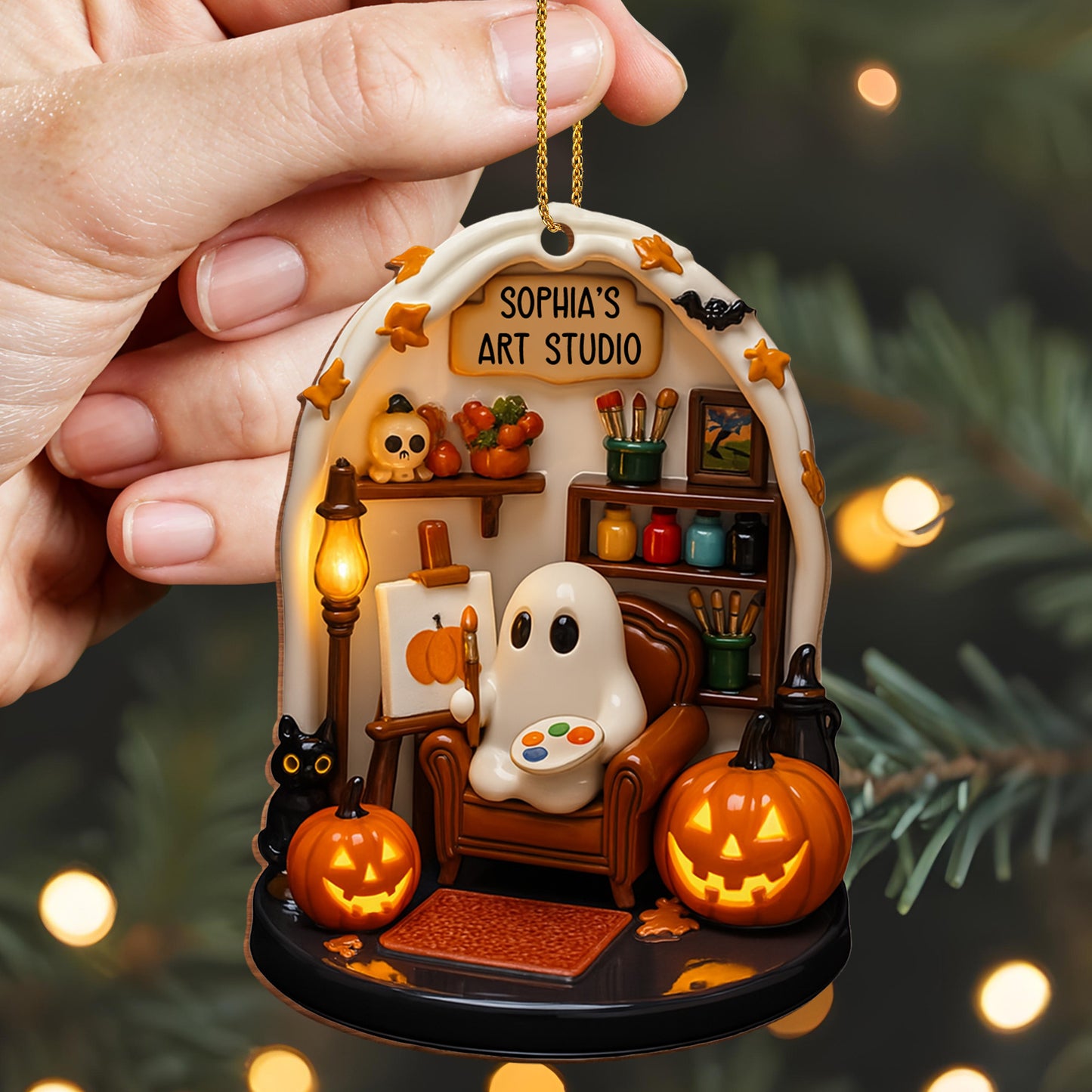 Your Art Studio - Personalized Custom Wood Ornament, Custom Shaped - HALW030_WDO