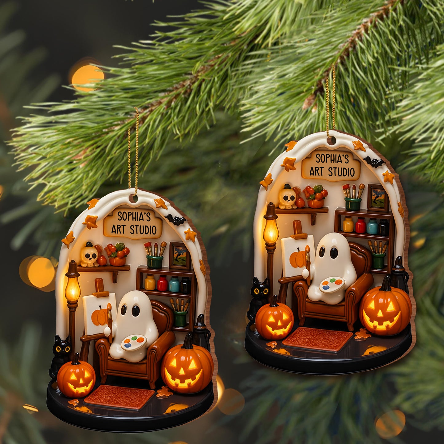 Your Art Studio - Personalized Custom Wood Ornament, Custom Shaped - HALW030_WDO