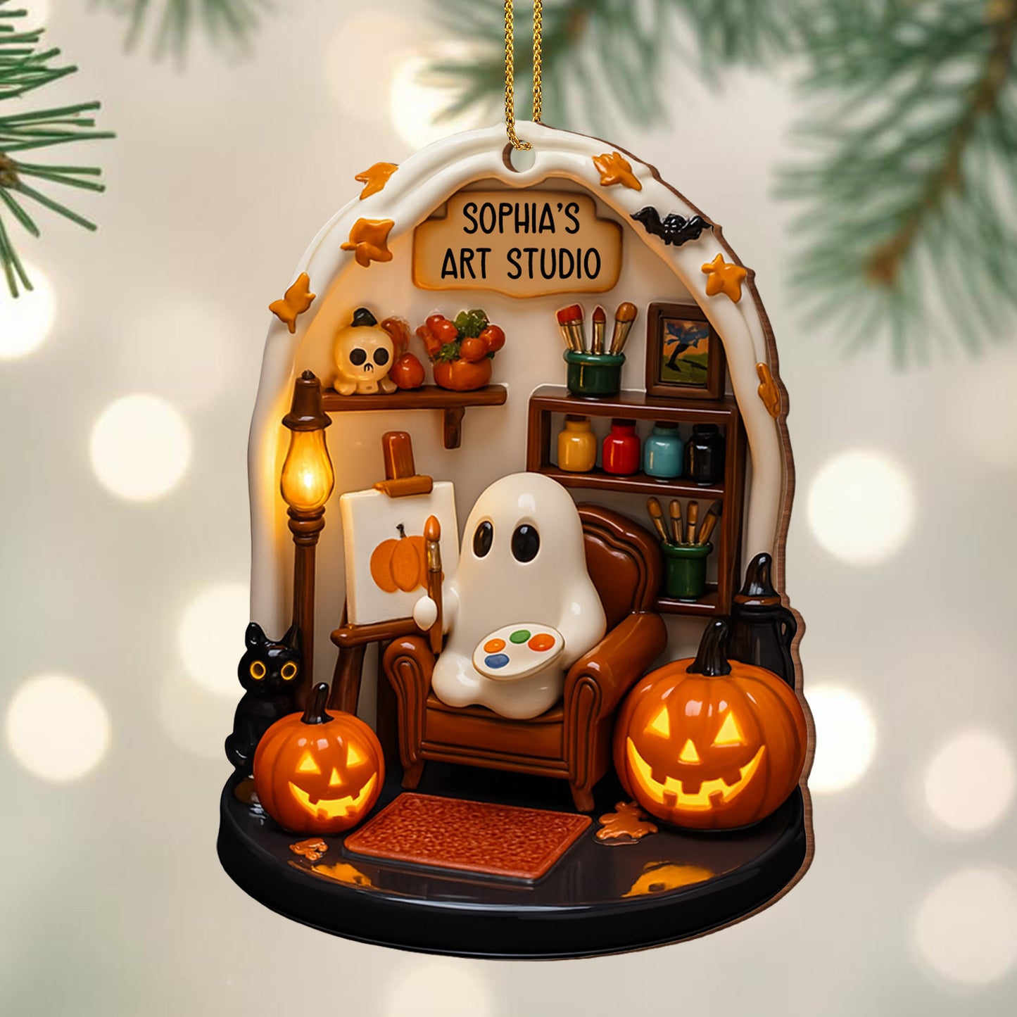 Your Art Studio - Personalized Custom Wood Ornament, Custom Shaped - HALW030_WDO