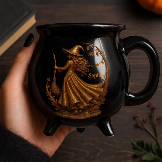 Enchanting Brew With Witch And Broom