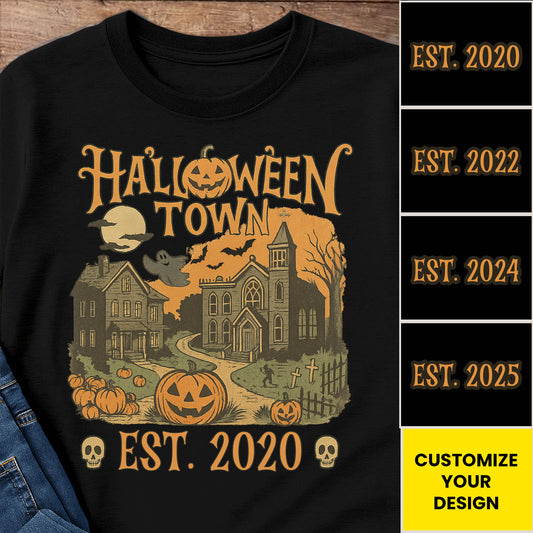 Halloween Town Established 2020 With Pumpkins And Ghosts