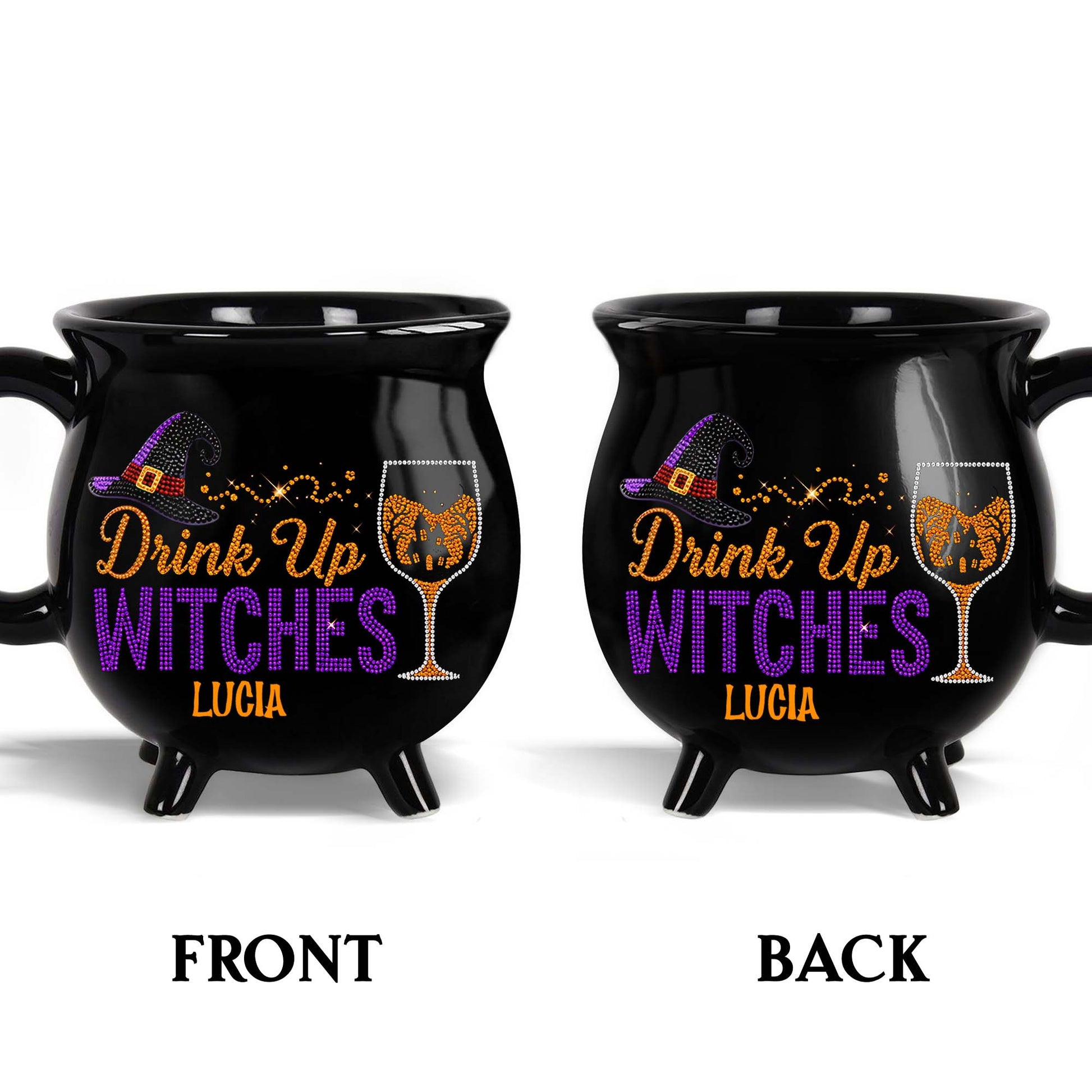 Drink Up Witches With Witch Hat And Wine Glass