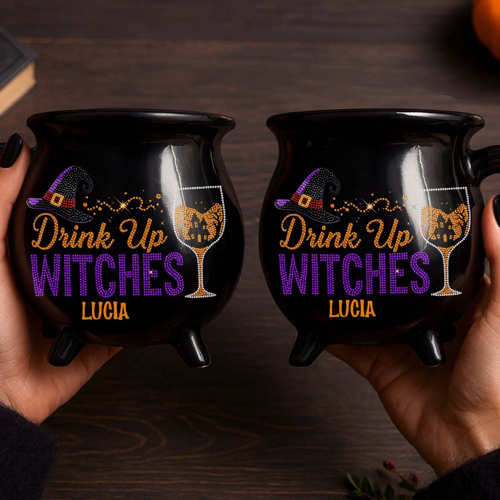 Drink Up Witches With Witch Hat And Wine Glass