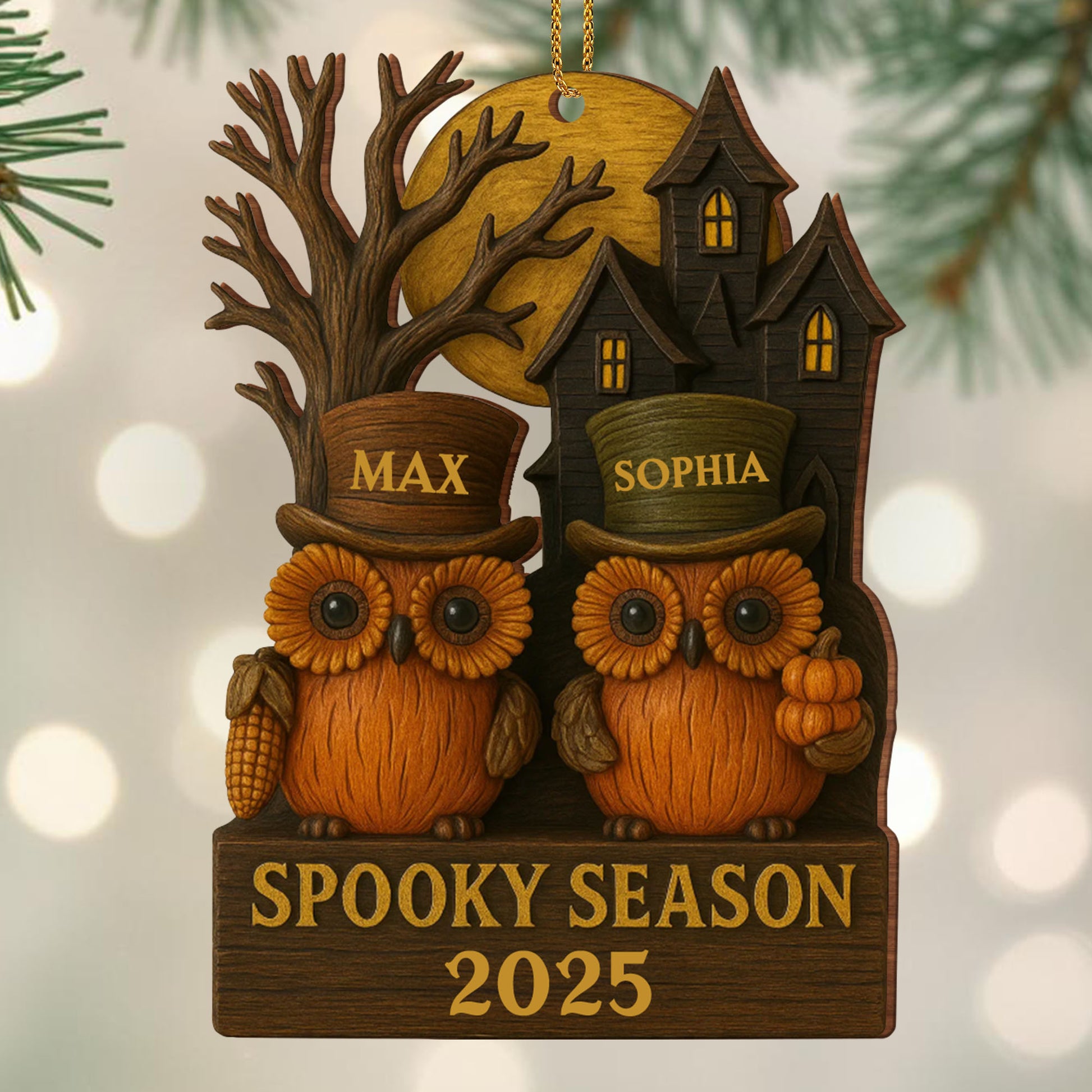 Spooky Season With Owls And Haunted House