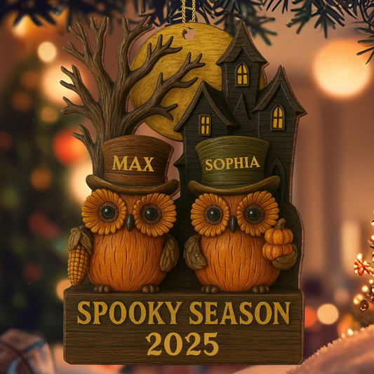Spooky Season With Owls And Haunted House