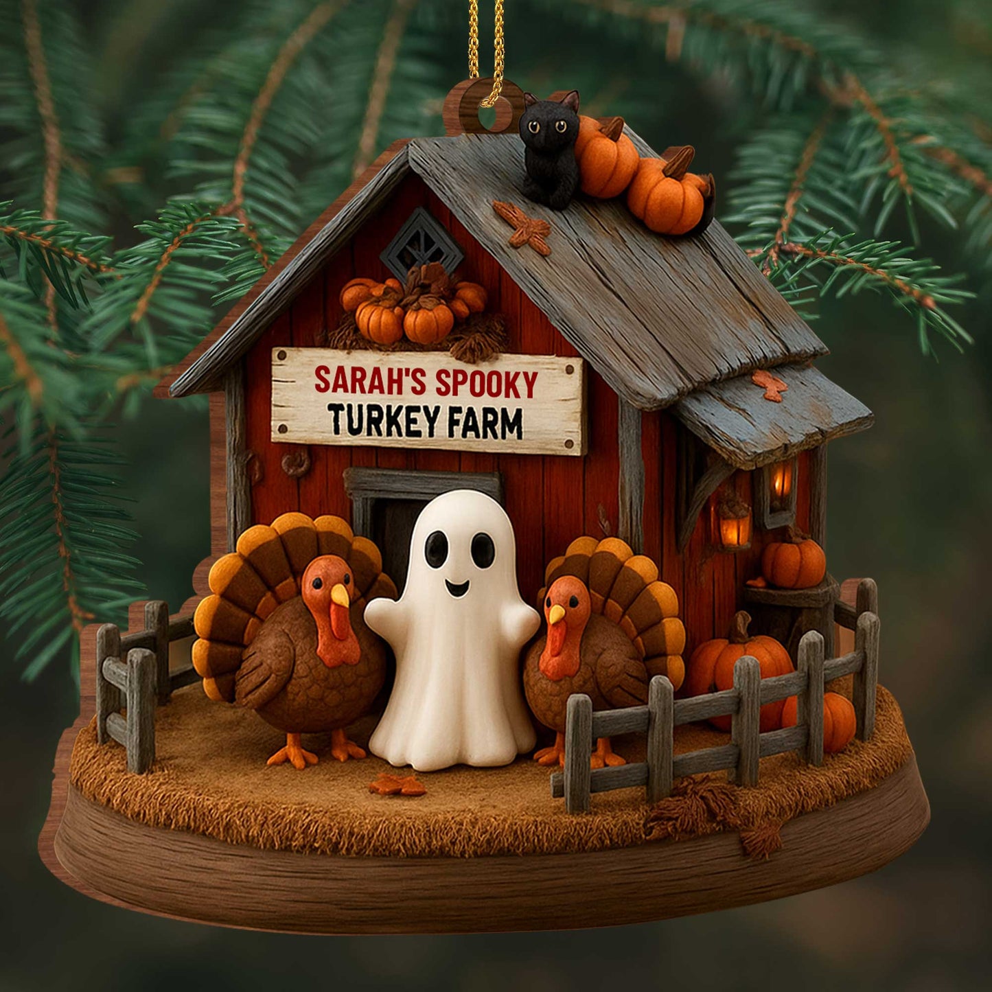 Sarah's Spooky Turkey Farm With Ghost And Turkeys
