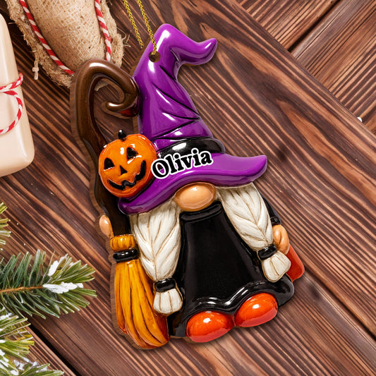 Boo! Ghost With Pumpkin And Bone