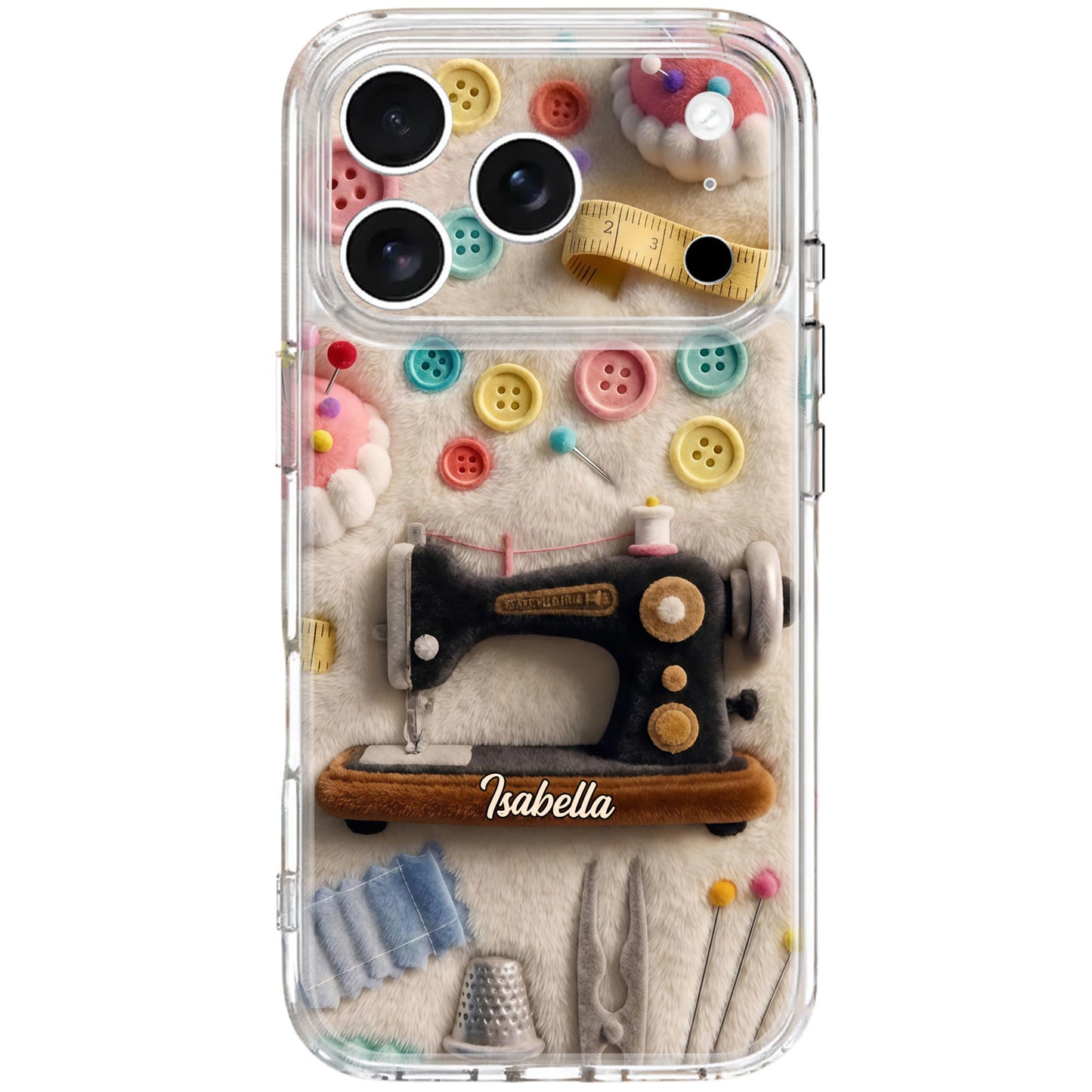 Sewing Passion With Sewing Machine And Buttons