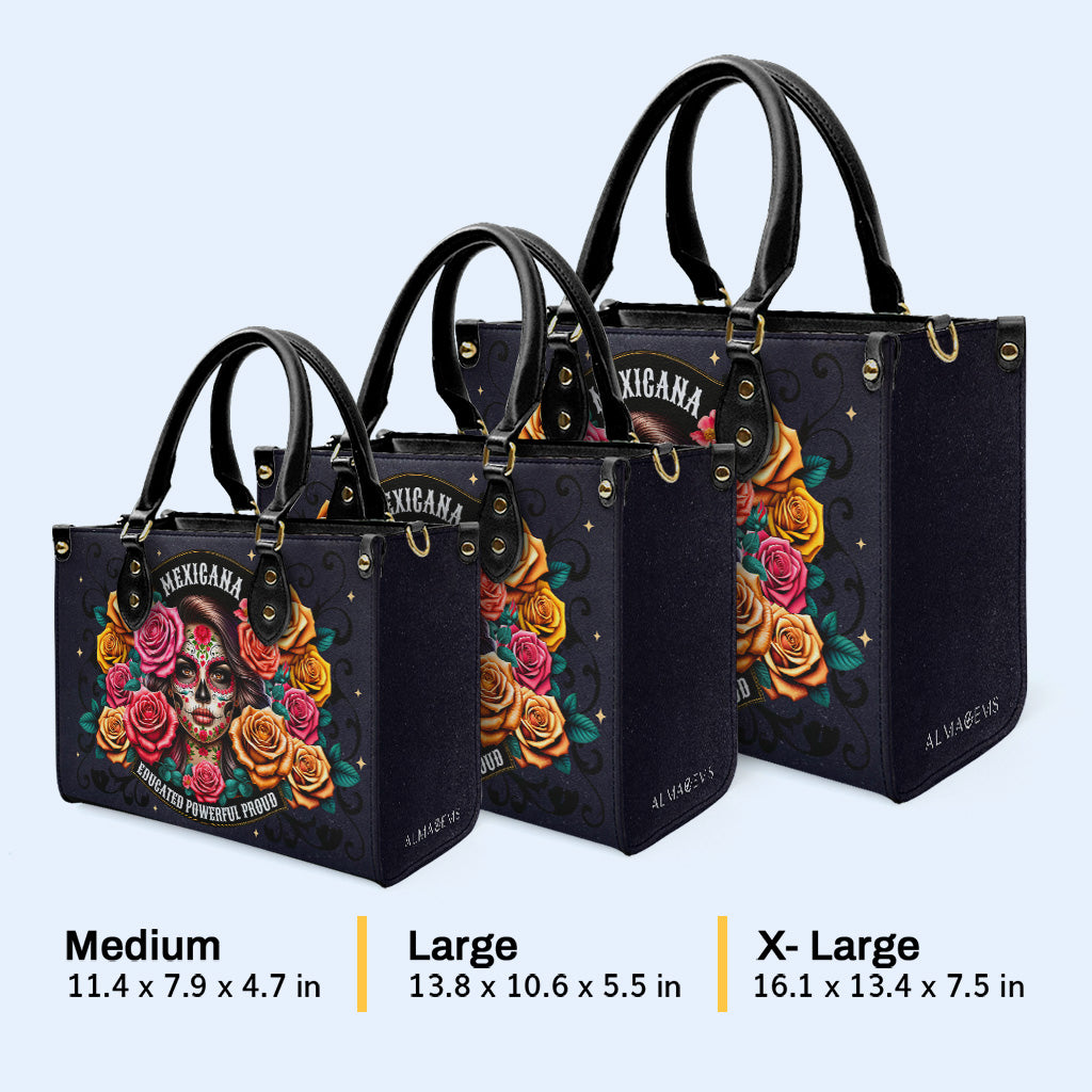 La niña y las rosas - Bolso de mano de cuero personalizado - HB_MX28