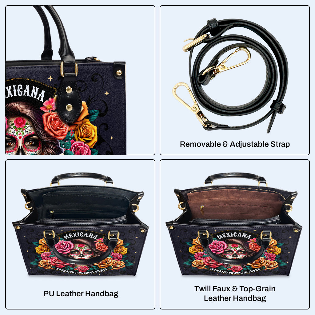 La niña y las rosas - Bolso de mano de cuero personalizado - HB_MX28