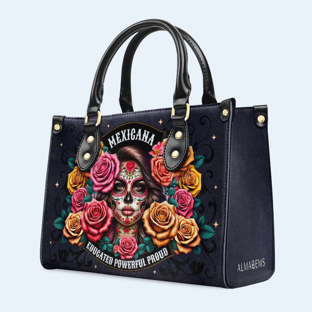 La niña y las rosas - Bolso de mano de cuero personalizado - HB_MX28